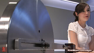 Hairy pussy teen machine fucked in a wet cunt