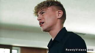 Young blonde gay anal fucked by old man