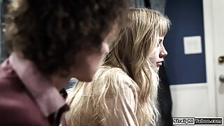 Petite blonde girl gets licked and fucked by her stepcousin