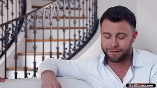 Guy watches ebony wife lick n scissor busty black gfs pussy