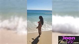 Hot masturbation after outdoor posing and big tits teen pleased herself